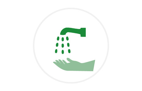 Icon: Hand unter Wasserhahn